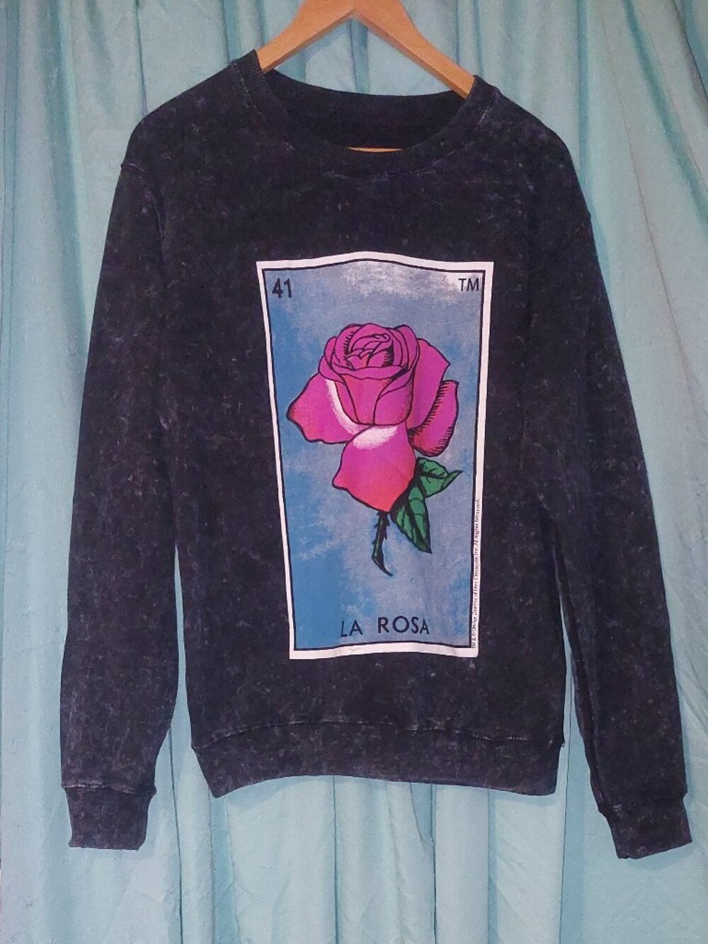 La Rosa Rose Loteria Card Mexican Bingo Sweater Medium